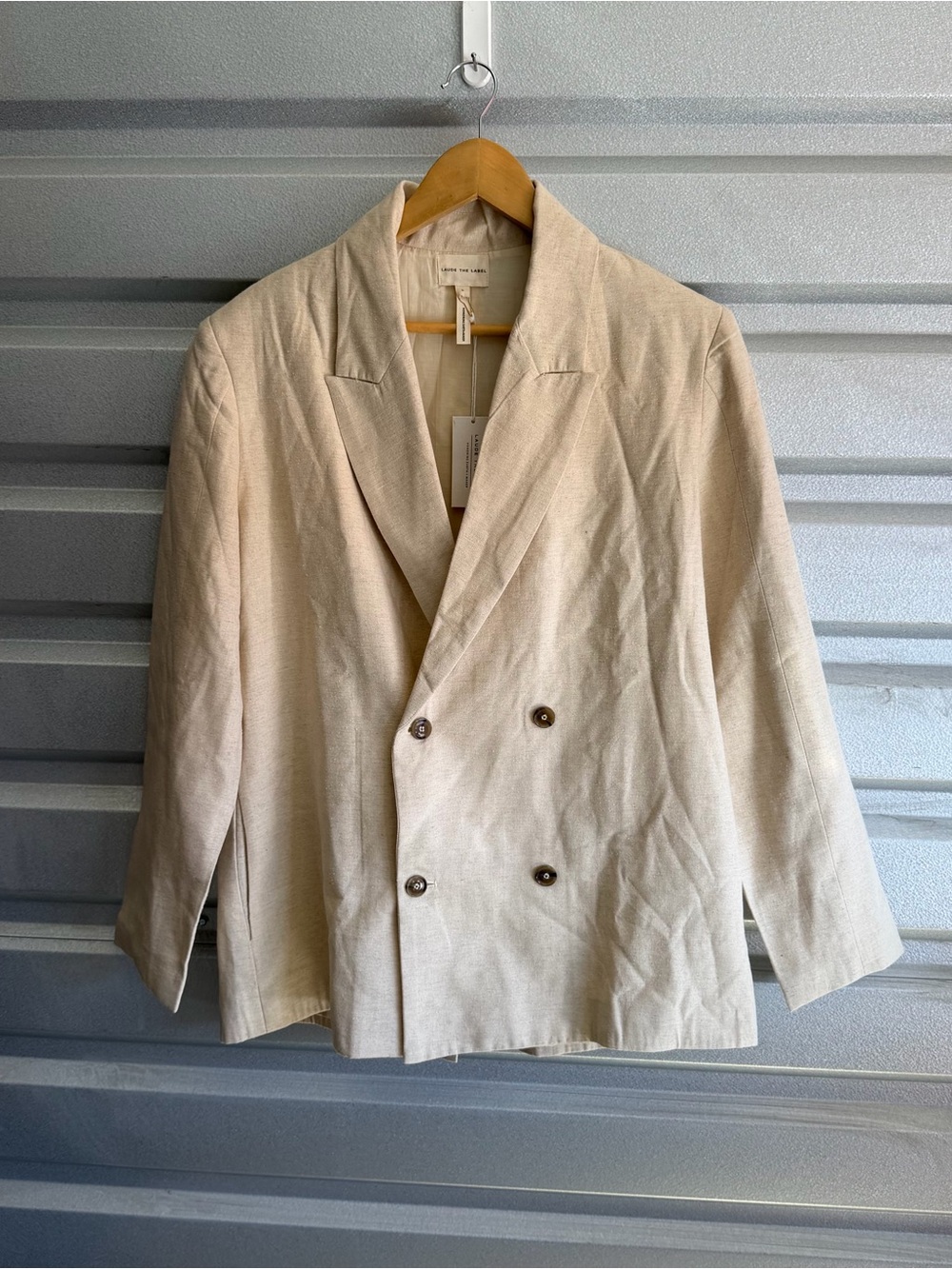 laude the label NWT double-breasted silk blazer